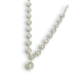 Load image into Gallery viewer, Swirl Diamond Necklace, 14k Solid Gold, Natural Diamonds, Filigree Wedding Jewelry, Statement Bridal Jewelry, Circular Drop Necklace