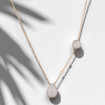 Load image into Gallery viewer, Teardrop Ball Diamond Necklace, 14k Solid Gold, Natural Diamonds, Minimalistic Charm Necklace, Asymmetrical Layering Chain