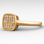 Load image into Gallery viewer, Square Grid Men's Diamond Ring | 14k Solid Gold | Handmade Jewelry | Cluster Statement Ring | Gift for Him