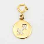 Load image into Gallery viewer, Sagittarius Horoscope Birth Sign Charm, 14k Solid Gold, Natural Diamonds, Zodiac Constellation Everyday Jewelry, Astrology Gift