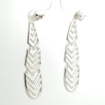 Load image into Gallery viewer, Geometric Chandelier Natural Diamond Earrings: 14k Solid Gold Wedding Long Statement Danglers, IGI Certified, Ready To Ship