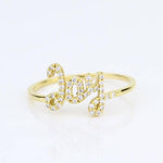 Load image into Gallery viewer, Joy Diamond Ring, 14k Solid Gold, Natural Diamonds, Personalized Statement Jewelry, Everyday Affirmation Ring, Ready To Ship