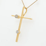 Load image into Gallery viewer, Diamond Cross Pendant, 14k Solid Gold, Natural Diamonds, IGI Certified, Religious Adjustable Necklace, Bezel Everyday Jewelry, Gift For Her