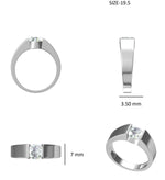 Load image into Gallery viewer, Round Solitaire Tension Set Diamond Men Ring, 14k Solid Gold, Natural Diamonds, Men's Engagement Ring, Wedding Statement Band, Gift for him