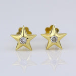Load image into Gallery viewer, Kids Starry Diamond Stud Earrings, 14k Solid Gold, Natural Diamonds, Kids jewelry, Gift for toddlers/girls/kids