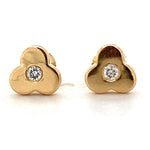 Load image into Gallery viewer, Kids Blossom Diamond Stud Earrings, 14k Solid Gold, Natural Diamonds, Kids Floral Jewelry, Gift for toddlers/girls/kids, Ready To Ship