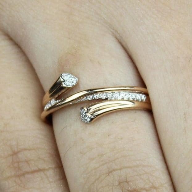 Diamond Ring in 14K Solid Gold , Natural Diamonds, , Everyday Jewelry Ready To Ship, Women's Day Gift