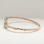 Load image into Gallery viewer, Halo Rectangular Natural Diamond Cuff Bracelet: 14k Solid Gold Stackable Open Bangle, Ready To Ship, IGI Certified