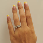 Load image into Gallery viewer, Leaf Diamond Eternity Band: 14k Gold Pear Cocktail Ring