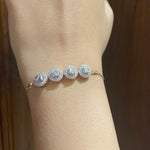 Load image into Gallery viewer, Diamond Circles Bolo Bracelet with Illusion setting in 14k Solid Gold, Natural Diamonds, Ready To Ship, Women's Day Gift