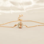 Load image into Gallery viewer, Pavé Orb Natural Diamond Bolo Bracelet: 14k Solid Gold Adjustable Bracelet, IGI Certified, Ready To Ship