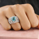 Load image into Gallery viewer, Aquamarine Diamond Ring In 14k Solid Gold, Birthstone Ring With Natural Diamonds, Ready To Ship, Women's Day Gift