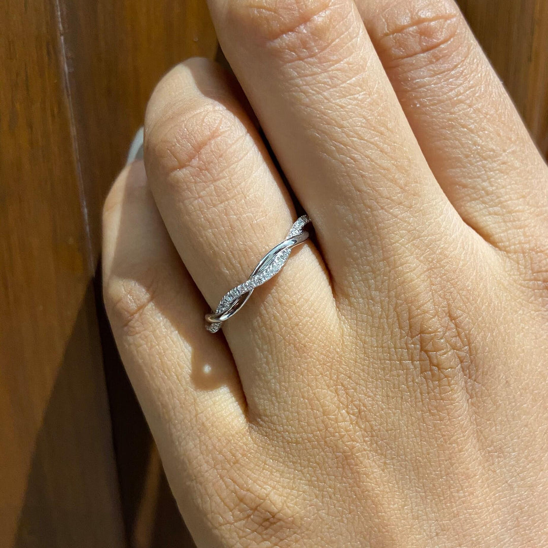 Diamond Eternity Band in 14k Solid Gold, Twisted Rope Diamond Band, Natural Diamonds, Ready To Ship, Women's Day Gift