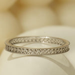 Load image into Gallery viewer, Round Diamond Band Ring in 14k Solid Gold, Supporting Diamond Band, Natural Diamonds, Ready To Ship, Women's Day Gift