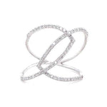 Load image into Gallery viewer, Intertwined Diamond Loop Band Ring, 14k Solid Gold, Criss Cross Ring, Natural Diamonds, Statement Jewelry, Ready To Ship