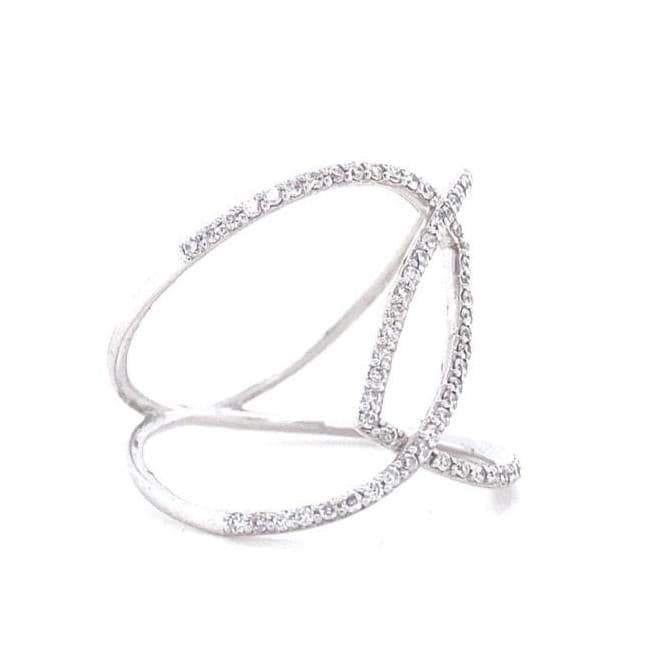 Intertwined Diamond Loop Band Ring, 14k Solid Gold, Criss Cross Ring, Natural Diamonds, Statement Jewelry, Ready To Ship