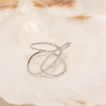 Load image into Gallery viewer, Intertwined Diamond Loop Band Ring, 14k Solid Gold, Criss Cross Ring, Natural Diamonds, Statement Jewelry, Certified Jewelry