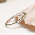 Load image into Gallery viewer, Diamond Promise Band Ring, 14k Solid Gold, Natural Diamonds, Everyday Jewelry, Stackable Ring, Ready To Ship, Women's Day Gift