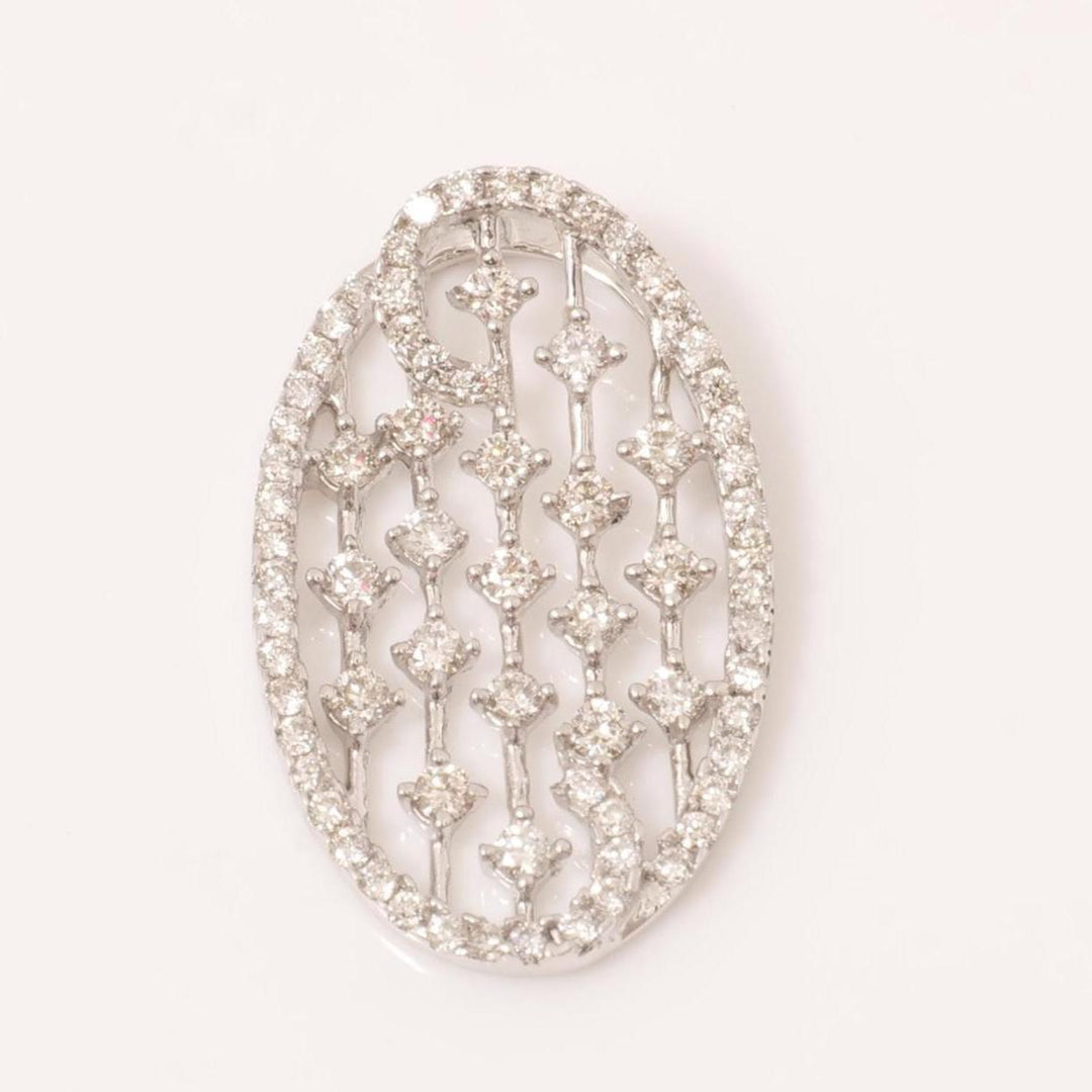 Oval Diamond Pendant, 14k Solid Gold, Natural Diamonds, Minimalist Pendant, Stacking Geometric Jewelry, Everyday Statement Necklace