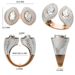 Load image into Gallery viewer, Marquise Halo Diamond Ring, 14k Solid Gold Ring, Natural Diamonds, Eye Cluster Band, Cocktail Statement Band, Ready To Ship, IGI Certified