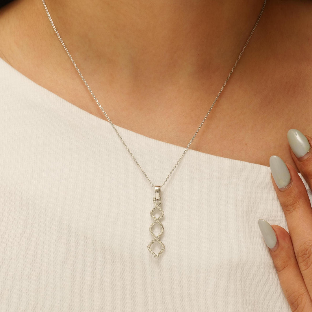Linking Diamond Pendant, 14k Solid Gold, Natural Diamonds, Everyday Jewelry, Minimalist Stacking Necklace, Ready To Ship, IGI Certified