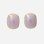 Load image into Gallery viewer, Pink Sapphires Diamond Halo Stud Earrings, 14K Solid Gold, Natural Diamonds, Gemstone Statement Studs, Ready To Ship, HRD Certified