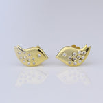 Load image into Gallery viewer, Kids Bird Diamond Stud Earrings, 14k Solid Gold, Natural Diamonds, Kids Animal jewelry, Gift for toddlers/girls/kids, Ready To Ship