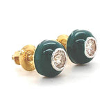 Load image into Gallery viewer, Kids Enameled Diamond Stud Earrings, 14k Solid Gold, Natural Diamonds, Everyday Enamel Studs, Gift for toddlers/girls/kids, Ready To Ship