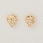 Load image into Gallery viewer, Kids Strawberry Diamond Stud Earrings, 14k Solid Gold, Natural Diamond, Fruit Kids Jewelry, Gift for girls, Ready To Ship, HRD Certified