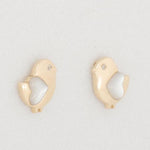 Load image into Gallery viewer, Kids Bird Diamond Earrings, Mother of Pearl Studs, 14k Solid Gold, Natural Diamonds, Gift For Toddlers/Girls, Ready To Ship, HRD Certified