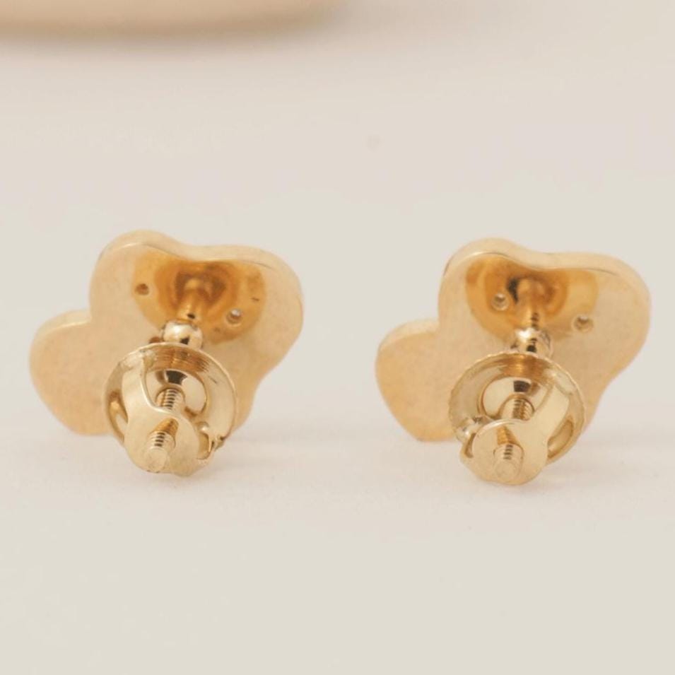 Kids Mushroom Diamond Earrings, 14k Solid Gold, Colorful Enamel Studs, Natural Diamonds, Gift for girls, Ready To Ship, HRD Certified