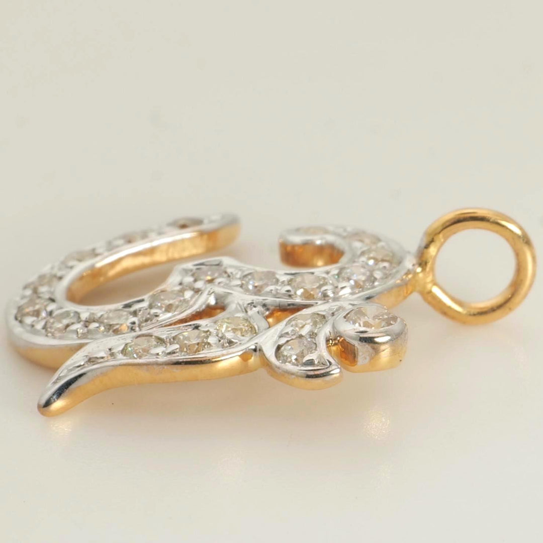 Religious Om Diamond Pendant, 14k Solid Gold, Natural Diamonds, Stacking Pendant, Spiritual Symbol Necklace, Everday Jewelry, Gift For Her