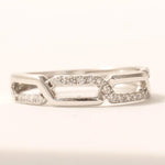 Load image into Gallery viewer, Chain Link Diamond Band, 14k Solid Gold, Stacking Band, Minimalist Pave Ring, Natural Diamonds, Everyday Jewelry, Gift For Her