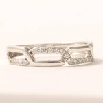 Load image into Gallery viewer, Chain Link Diamond Band, 14k Solid Gold, Stacking Band, Minimalist Pave Ring, Natural Diamonds, Everyday Jewelry, Gift For Her