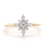 Load image into Gallery viewer, Snowflake Diamond Ring in 14k Solid Gold, Natural Diamonds, , Everyday Jewelry Gift For Her