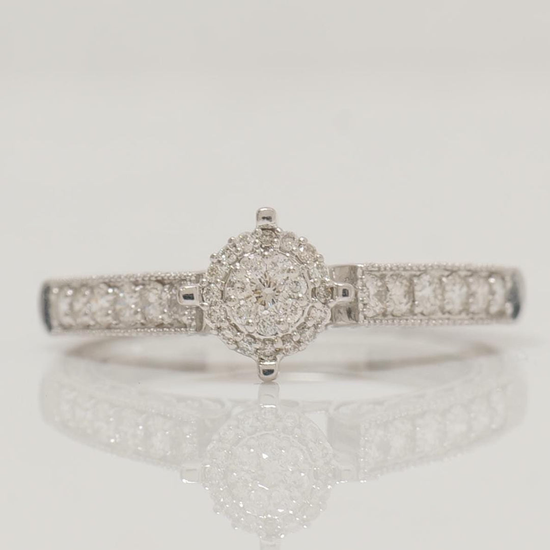 Diamond Engagement Ring, 14K Solid Gold, Split Band Diamond Ring, Natural Diamonds, Promise Ring, Proposal Stacking Ring, Gift For Her