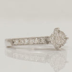 Load image into Gallery viewer, Vintage Natural Diamond Halo Ring: 14K Solid Gold Proposal Stacking Jewellery, Certified Jewelry