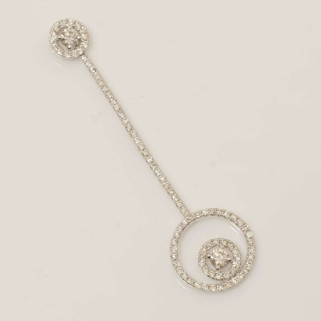 Circle Drop Diamond Pendant, 14k Solid Gold, Natural Diamonds, Stackable Adjustable Necklace, Geometric Everyday Jewelry, Gift for Her