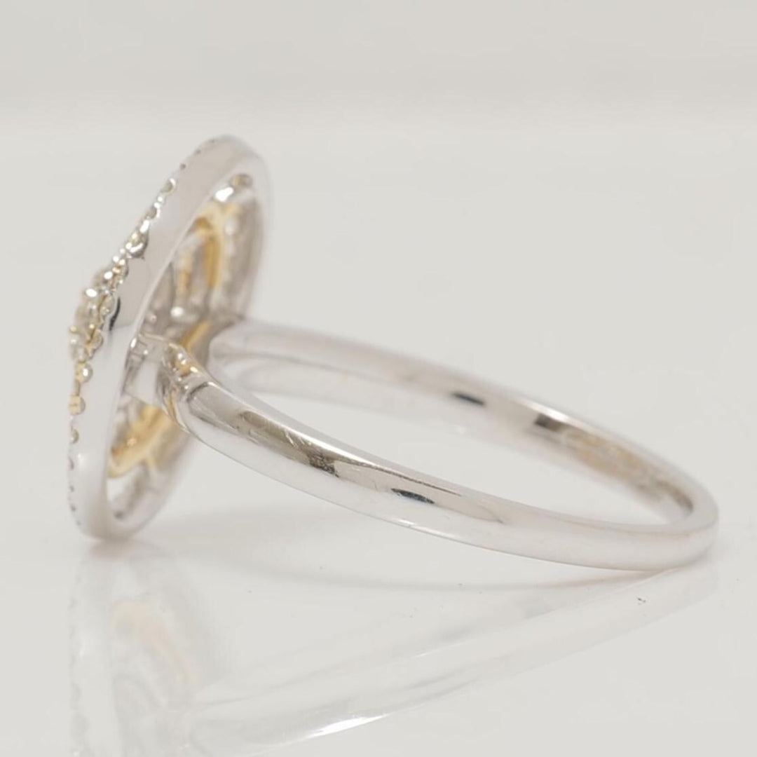 Round Cluster Diamond Ring, 14k Solid Gold, Natural Diamonds, Concentric Circle Cluster Ring, Two Toned Statement Jewelry, Gift For Her