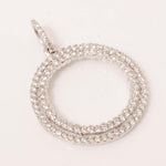 Load image into Gallery viewer, Circle Loop Halo Natural Diamond Pendant, 14k Solid Gold Stackable Minimalist Necklace, IGI Certified, Ready To Ship