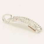 Load image into Gallery viewer, Bar Diamond Pendant, 14k Solid Gold, Baguette and Round Natural Diamonds, Modern Stacking Chain Charm, Minimalist Jewelry, Gift for Her