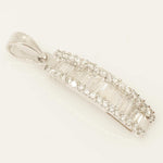 Load image into Gallery viewer, Bar Diamond Pendant, 14k Solid Gold, Baguette and Round Natural Diamonds, Modern Stacking Chain Charm, Minimalist Jewelry, Gift for Her