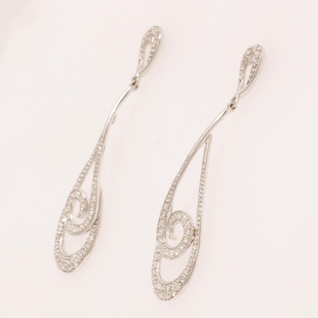 Teardrop Dangle Diamond Earrings, 14k Solid Gold, Swirl Drop Diamond Earrings, Natural Diamonds, Bridal Statement Earrings, Gift For Her