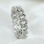 Load image into Gallery viewer, Miami Cuban Diamond Ring, 14K Solid Gold, Eternity Stacking Band, Natural Diamonds, Chain Link Wedding Band, Everyday Jewelry, Gift For Her