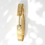 Load image into Gallery viewer, Teardrop Bridge Diamond Bangle, 14k Solid Gold, Natural Diamonds, Statement Halo Bangle, Wedding Bridal Bracelet, Minimal Gold Jewelry