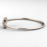 Load image into Gallery viewer, Open Halo Diamond Bracelet, 14k Solid Gold, Natural Diamonds, Geometric Statement Cuff, Stacking Bangle Jewelry, Minimalistic Bracelet