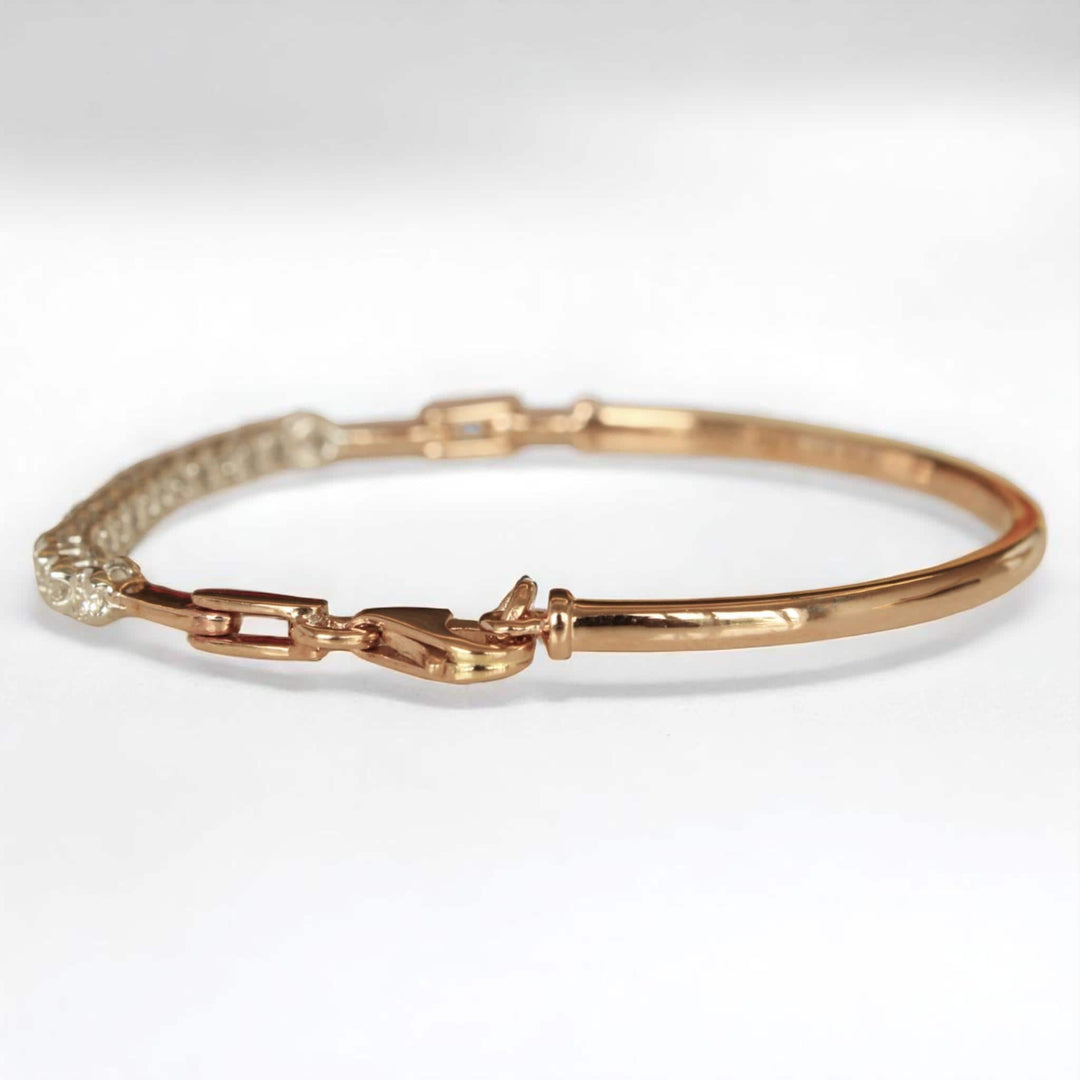 Half Eternity Diamond Bracelet, 14k Solid Gold, Diamond, Natural Diamonds, Stackable Statement Bracelet, Everyday Minimalistic Jewelry