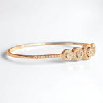 Load image into Gallery viewer, Halo Circle Cluster Pave Natural Diamond Bracelet: 14k Solid Gold Two Way Stackable Cuff Jewellery, Certified Jewelry