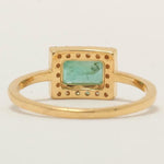 Load image into Gallery viewer, Halo Natural Emerald Diamond Bridal Ring: 14K Solid Gold Gemstone Promise Jewellery, Certified Jewelry