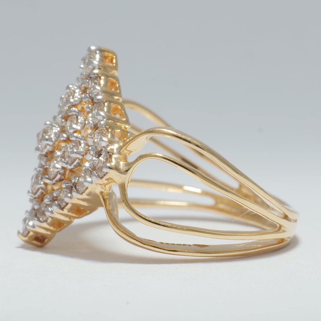 Halo Square Diamond Ring, 14K Solid Gold, Statement Cocktail Ring, Natural Diamonds, Promise Bridal Ring, Geometric Ring, Gift For Her